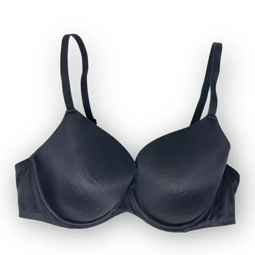Auden Bra The Icon Underwire Lined T-shirt Full Coverage Black Women’s Size 38C